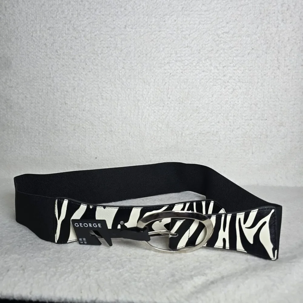 George Zebra Stretch Womens Fashion Belt L/XL NWT 41